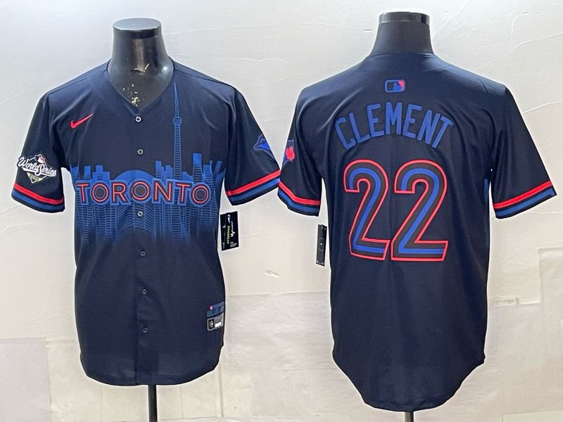 Men 2025 Nike Toronto Blue Jays #22 Clement Blue Game MLB Jersey 03->new york giants->NFL Jersey